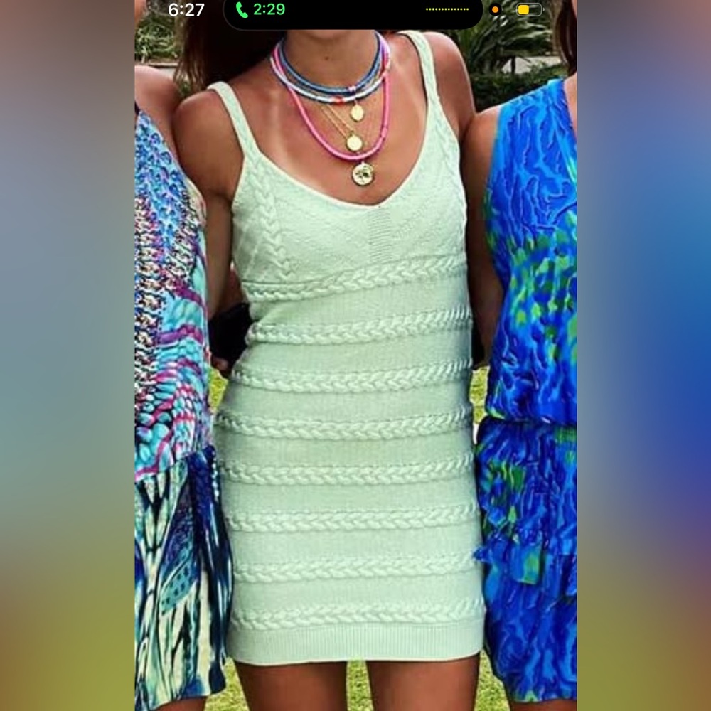 Mint Green Knit Mini Dress